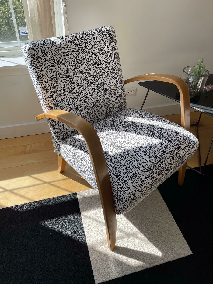 Reupholstered Older IKEA Chair, Not Sure The Name Of The Chair