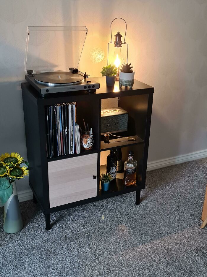 IKEA Kallax Unit With Some Cheap Feet From B&q And Internal Lighting