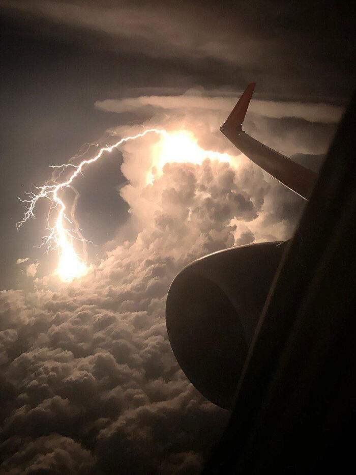 Thunderstorm From 30,000 Feet In The Air