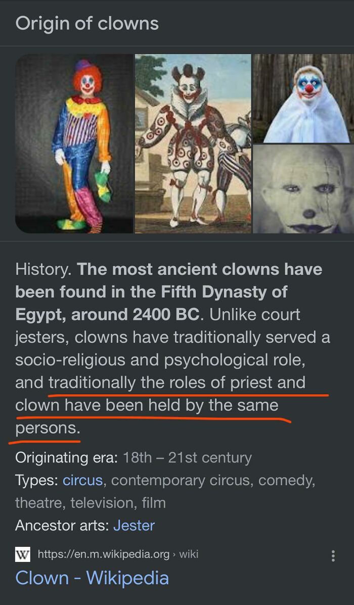 Traditionally, The Roles Of Priest & Clown Used To Be Held By The Same Person