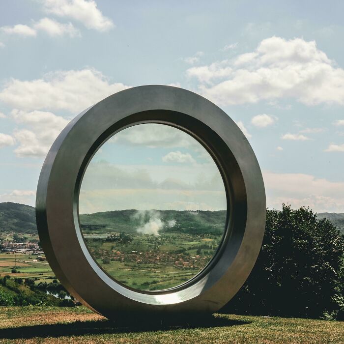 Broken Landscape, A Monument In Croatia Commemorating A Cameraman Who Was Killed By A Sniper While Filming The Frontline At The Beginning Of The Croatian War Of Independence In 1991. It Represents A Camera Lens And If You Zoom In, You'll Find A Sniper-Bullet Hole In The Glass