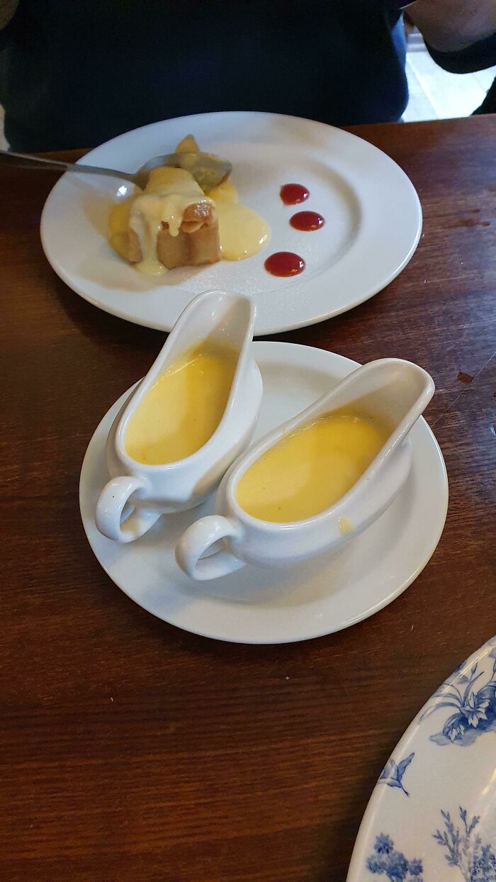 My Mum Asked For Extra Custard With Her Dessert, They Delivered