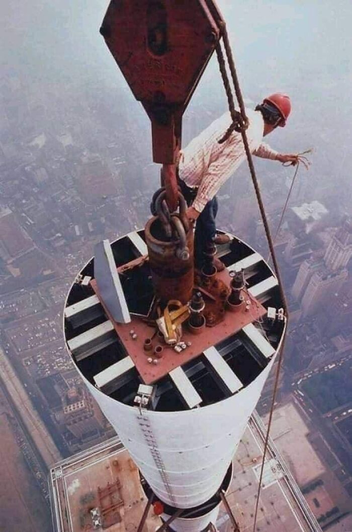 Fixing The Antenna On The World Trade Center, New York City, 1979. Photo By Peter B. Kaplan