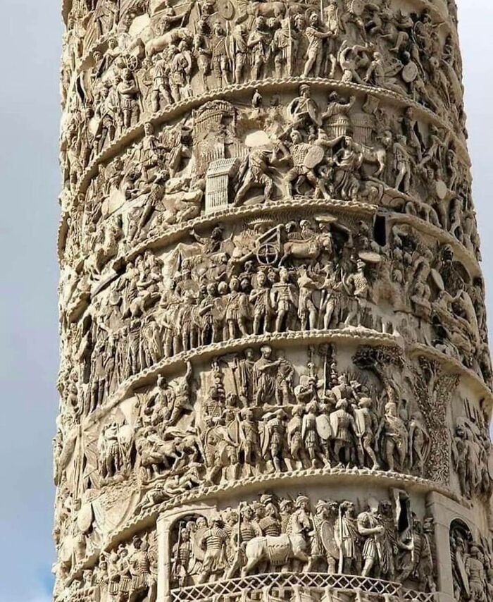 The Level Of Detail On The Column Of Marcus Aurelius In Rome Which Was Completed Around Ad 193