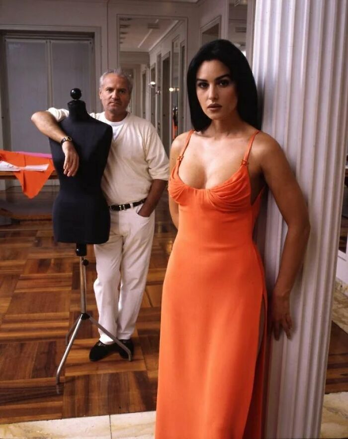 Monica Bellucci And Gianni Versace, 1995