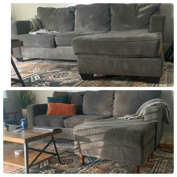 Las pequeñas cosas pueden hacer mucha diferencia. ¡Me encanta cómo se ve mi sofá con sus nuevas patas!
