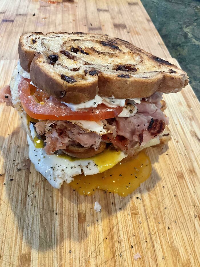 It's 8° Here On The New Hampshire Seacoast. I Made This Breakfast Club Sandwich To Sustain The Snowblower Hours I Am About To Put In