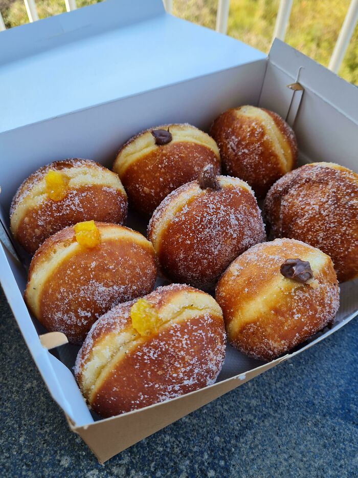 Homemade Donuts Filled With Orange Jam / Chocolate