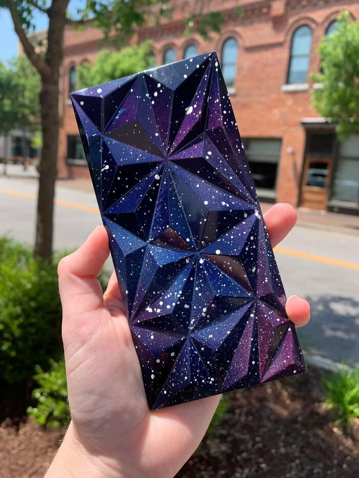 Hand-Painted Dark Chocolate Bar, Galaxy-Themed For Star Wars Day