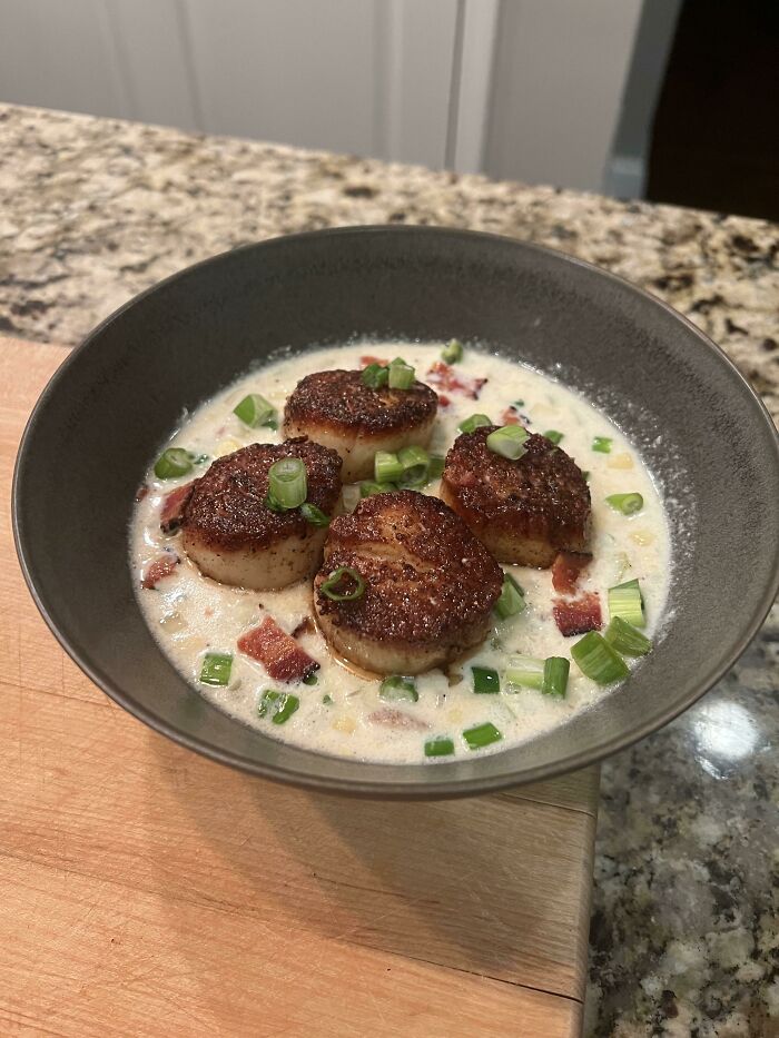 Made This Last Night, Corn Chowder With Scallops
