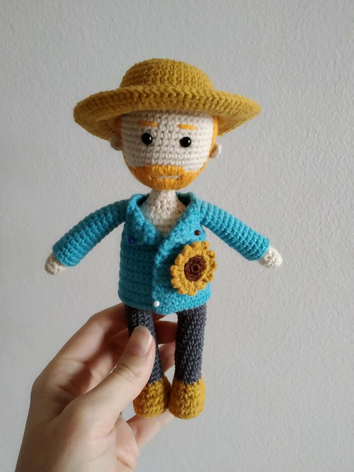 My Van Gogh Amigurumi Doll. It Was A Custom Order