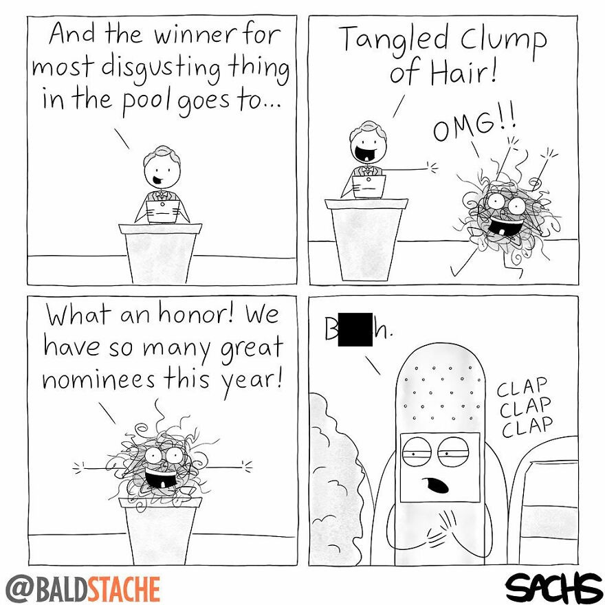 ‘Baldstache’ Comics For People Who Love Dark Humor