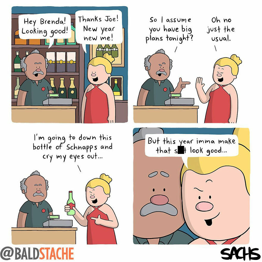‘Baldstache’ Comics For People Who Love Dark Humor