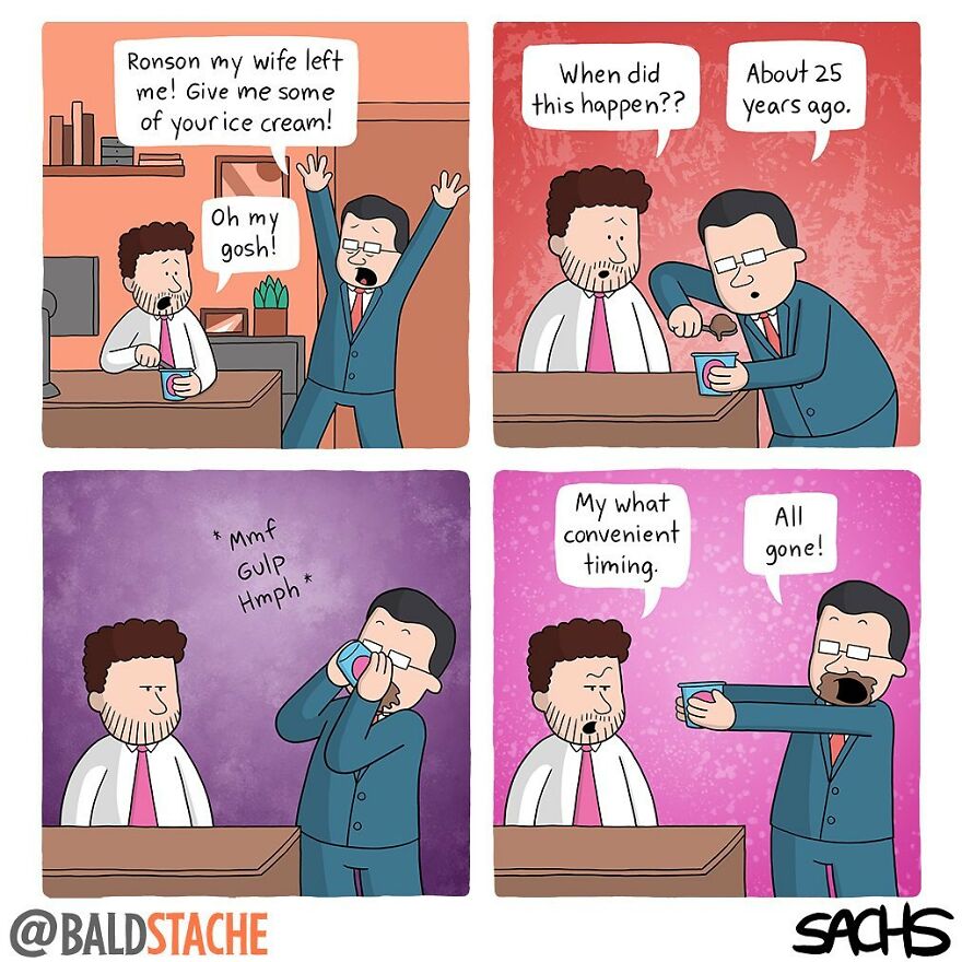 ‘Baldstache’ Comics For People Who Love Dark Humor