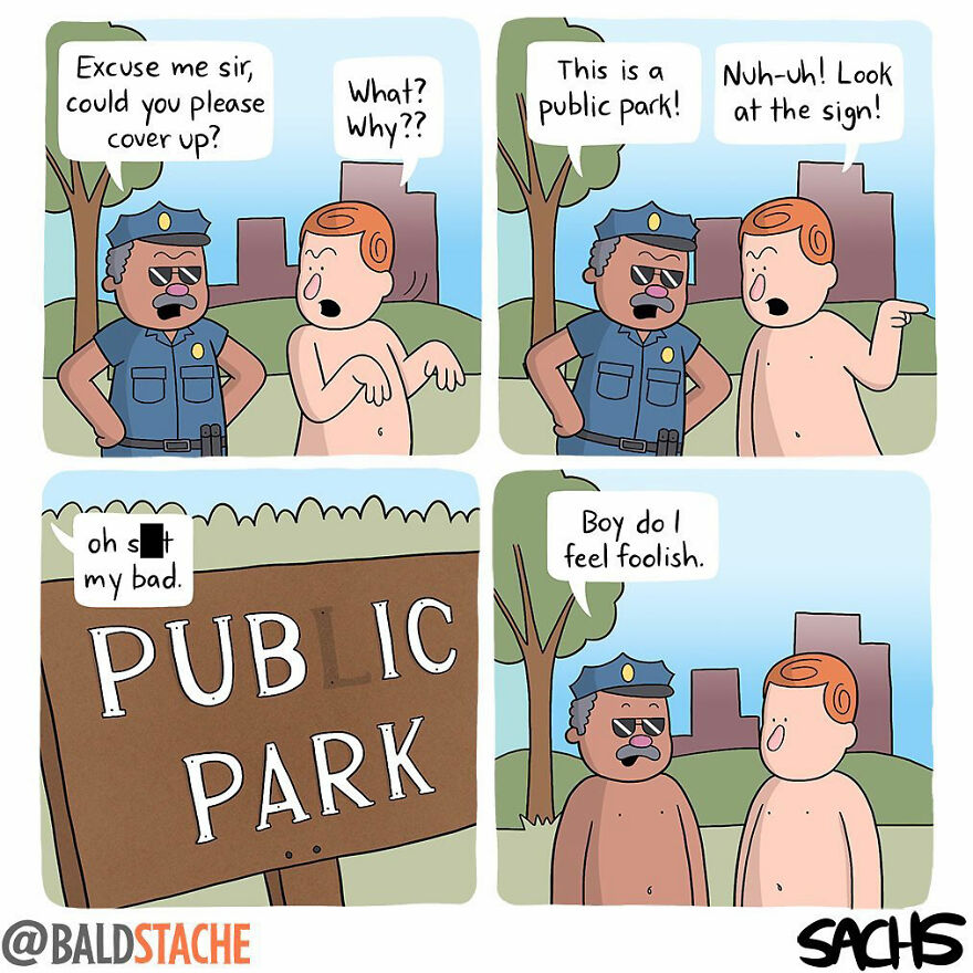 ‘Baldstache’ Comics For People Who Love Dark Humor