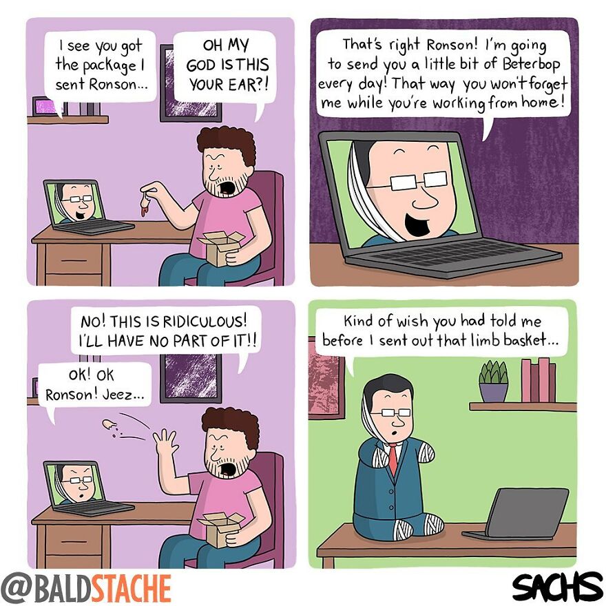 ‘Baldstache’ Comics For People Who Love Dark Humor