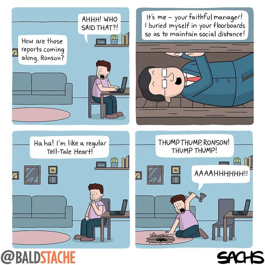 ‘Baldstache’ Comics For People Who Love Dark Humor
