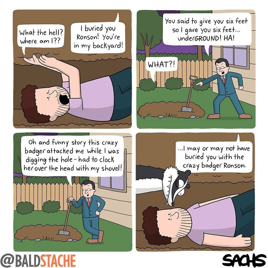 ‘Baldstache’ Comics For People Who Love Dark Humor