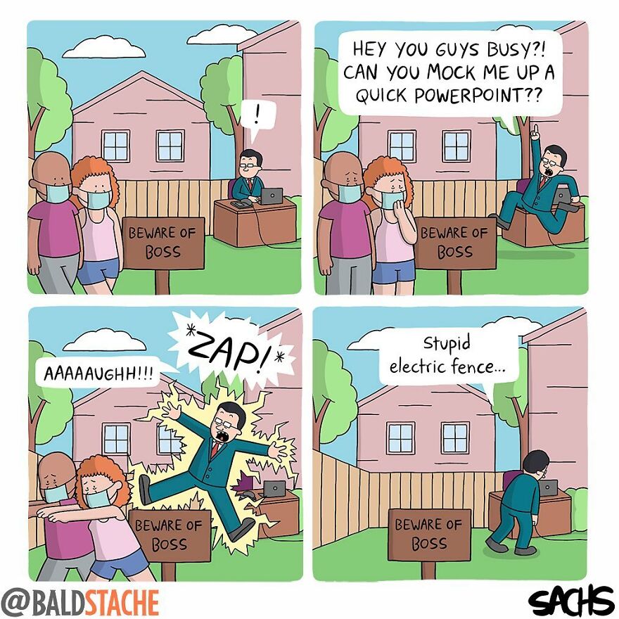 ‘Baldstache’ Comics For People Who Love Dark Humor