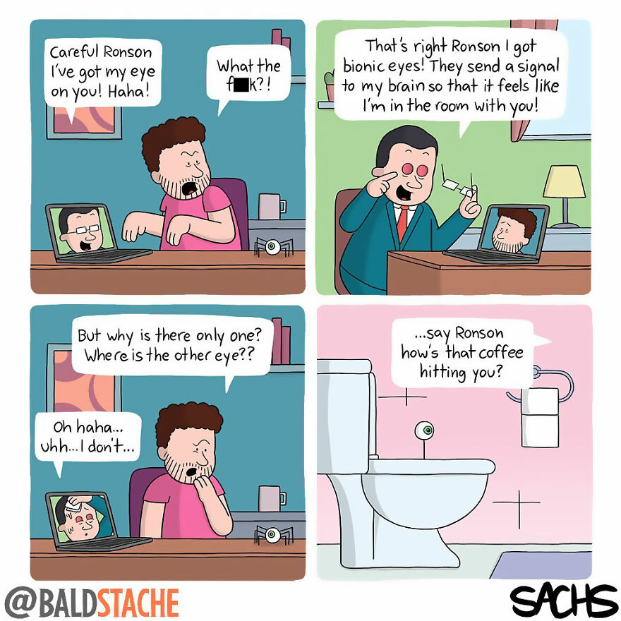 ‘Baldstache’ Comics For People Who Love Dark Humor