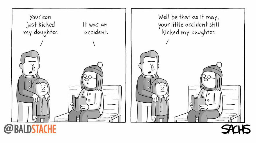 ‘Baldstache’ Comics For People Who Love Dark Humor