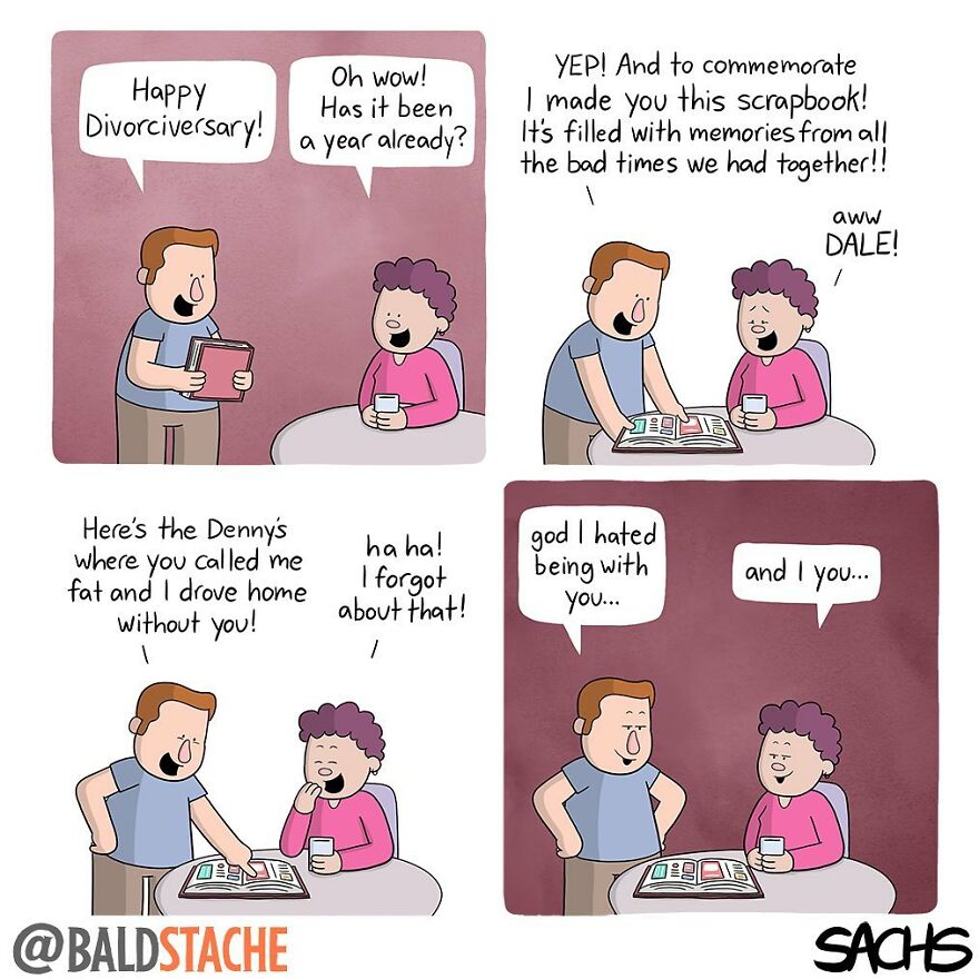 ‘Baldstache’ Comics For People Who Love Dark Humor