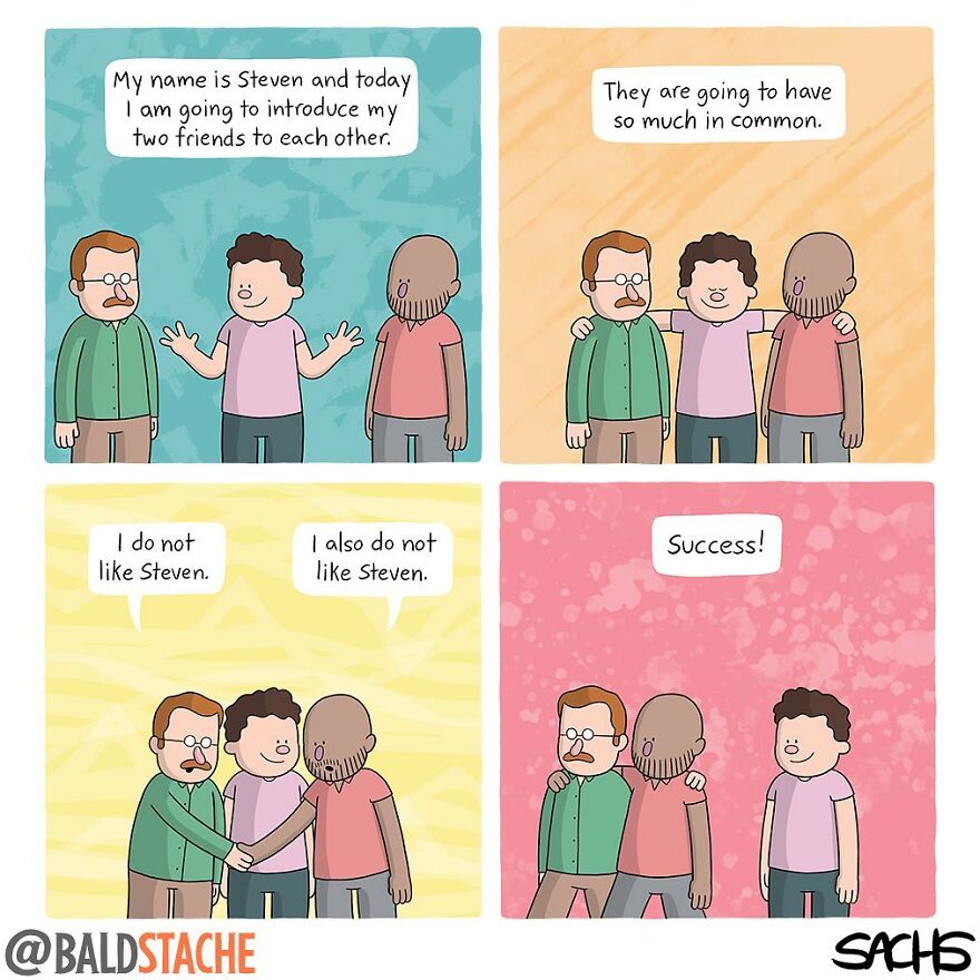 ‘Baldstache’ Comics For People Who Love Dark Humor