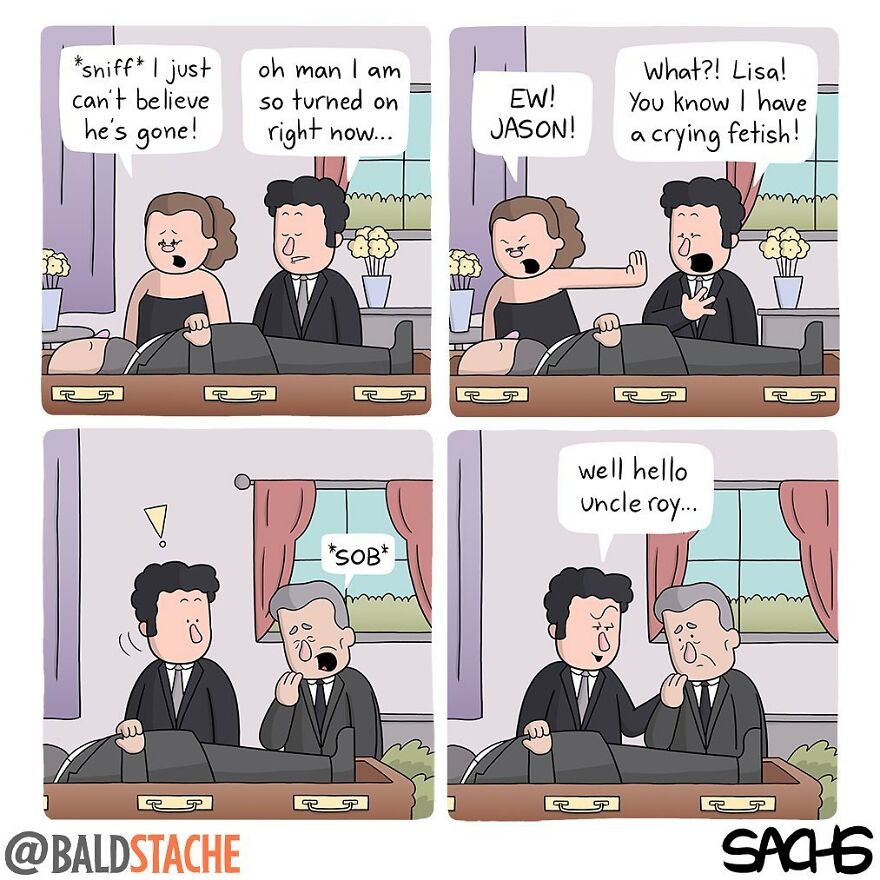 ‘Baldstache’ Comics For People Who Love Dark Humor