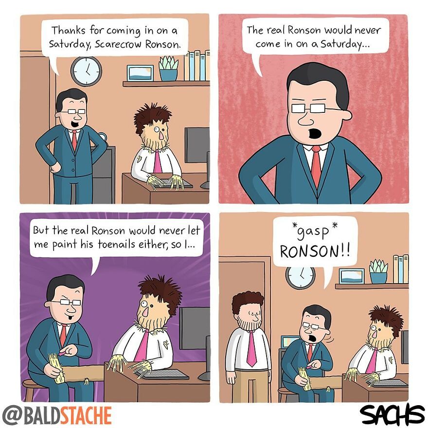 ‘Baldstache’ Comics For People Who Love Dark Humor