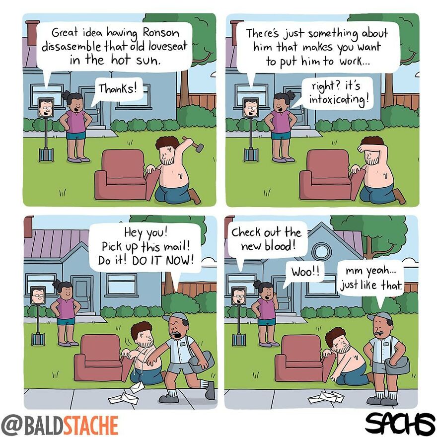 ‘Baldstache’ Comics For People Who Love Dark Humor