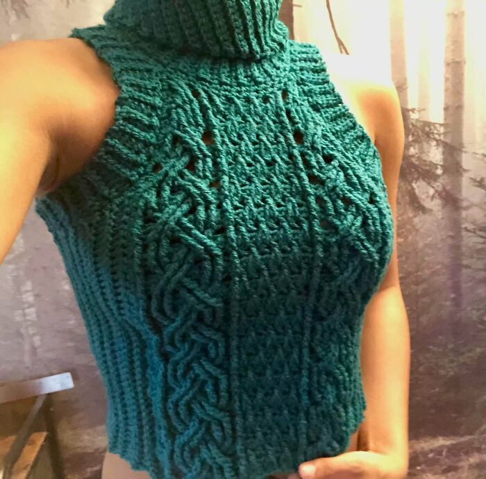 Just Finished This Turtle Neck Crop Top!