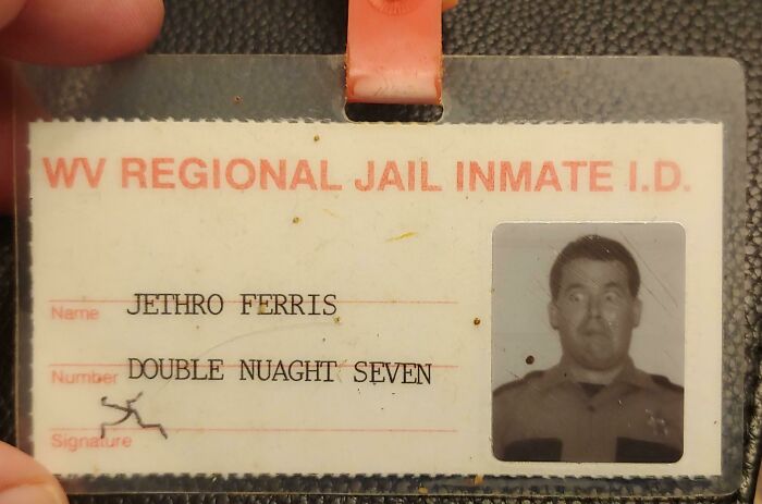 While Training On A New Inmate Id System In 1998, I Decided To Make My Educational Attempt A Keepsake For My Grandkids. Hopefully They Remember That I Had A Sense Of Humor.