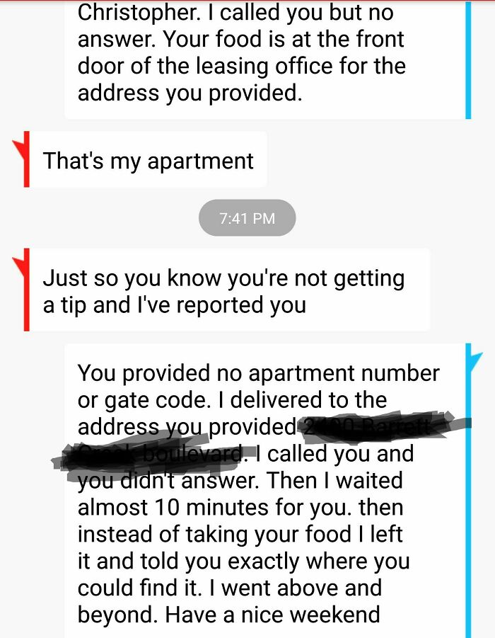 Delivered To Address Provided, Tried To Contact, But I'm The A-Hole