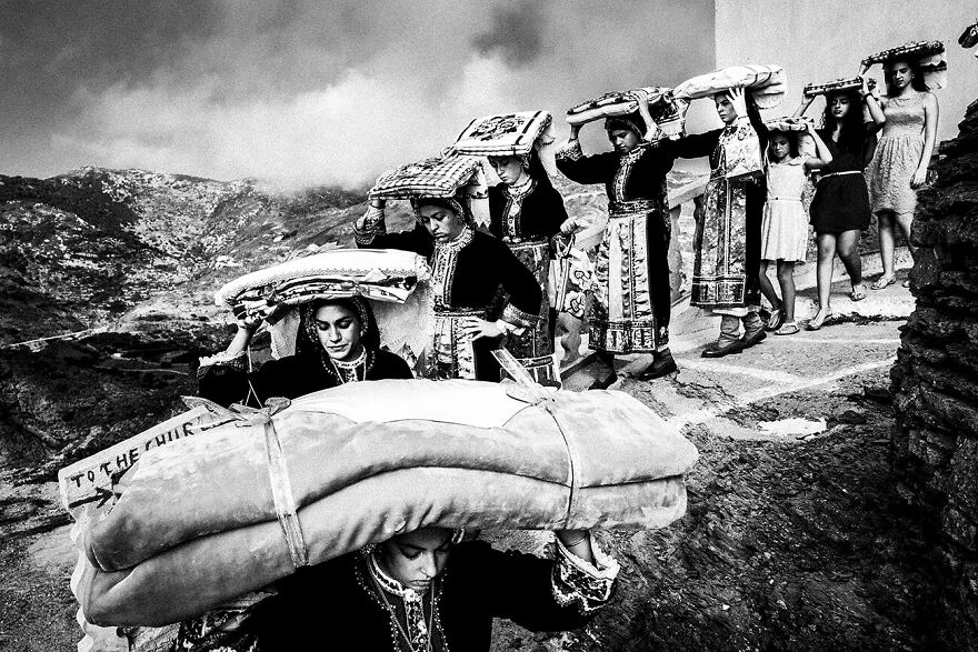 Dowry Transportation. Olympos, Karpathos Island, Dodecanese, Greece From The Series 'Caryatis' © George Tatakis
