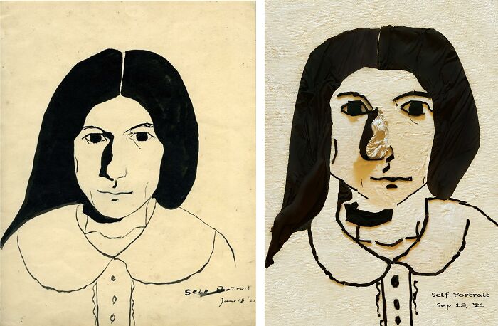 Untitled (Self-Portrait), 1925 By Janice Biala (Née Tworkov) vs. Self-Portrait, 2021