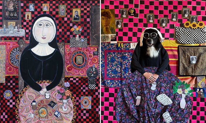Portrait Of Sister Wendy Beckett, 2000 By Dora Holzhandler vs. Portrait Of Sister Finnegina Dorman, 2021