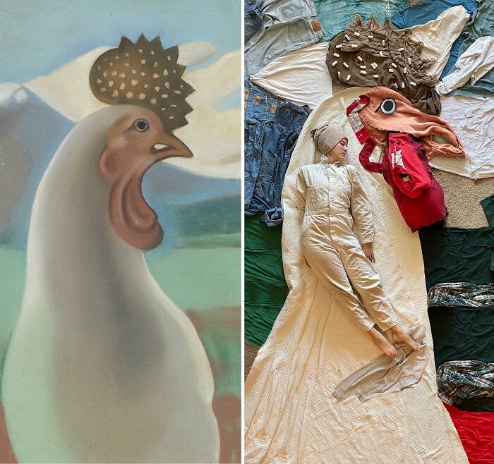 Porcelain Rooster, 1929 By Georgia O’keeffe vs. “Porcelain” Rooster, 2021