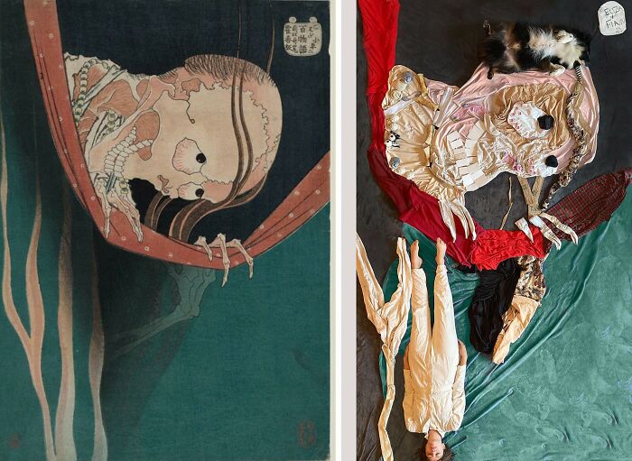 The Ghost Of Kohada Koheiji, C. 1831-1832 By Katsushika Hokusai vs. The Ghost Of Kohada Koheji, 2021
