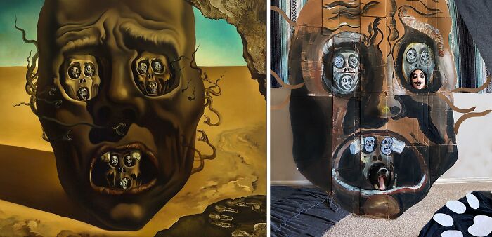 The Face Of War, 1941 By Salvador Dalí vs. The Face Of Halloween, 2021