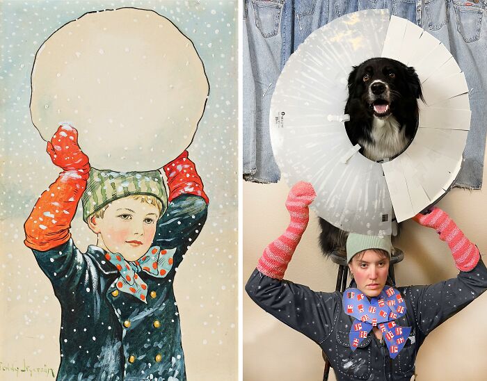 Boy With Snowball, S.d. By Jenny Nyström vs. Girl With Finnball, 2022