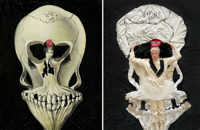 Ballerina In Death’s Head, 1939 By Salvador Dalí vs. Ballerina In Death’s Head, 2022