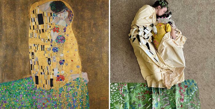 The Kiss, 1907-08 By Gustav Klimt vs. The Kiss, 2022