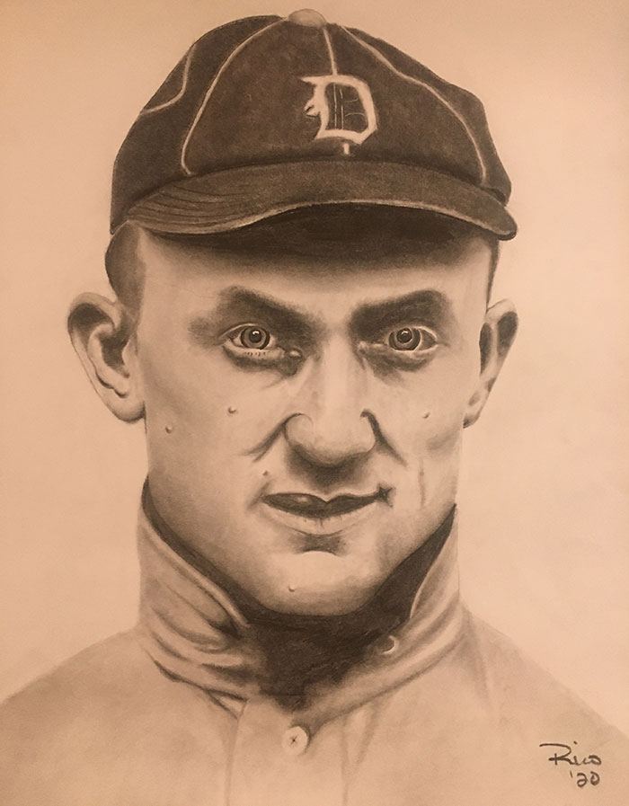 Portrait Of Ty Cobb I Did For My Pal Who Was Named After The Tiger Legend