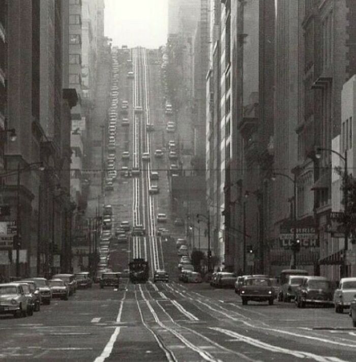 Kaliforniya Caddesi, San Francisco.  1964