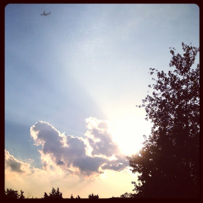 Sunset And A Plane!