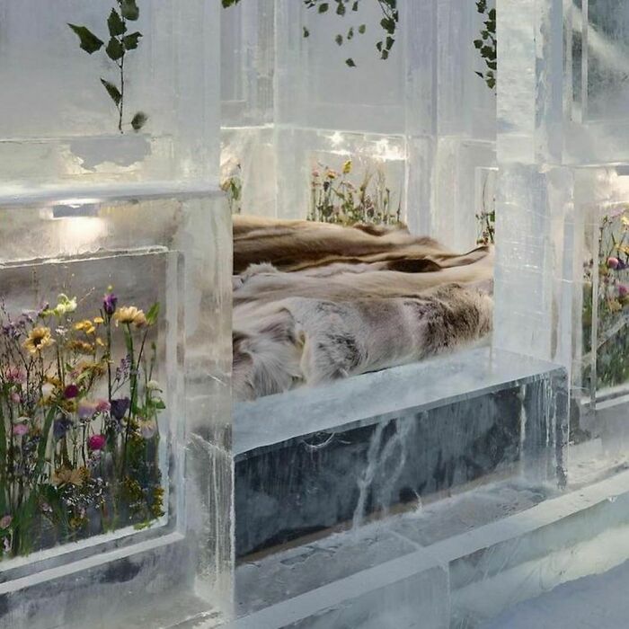 Monday Morning, And I Don’t Want To Get Out Of Bed. Would Be Even Harder If It Was This Bed Of Flowers And Ice