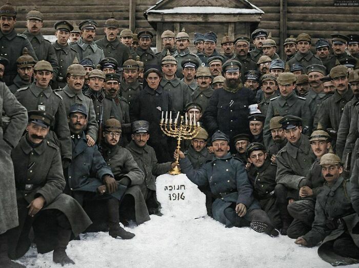 Jewish German Army Soldiers Celebrate Hanukkah On The Eastern Front, 1916