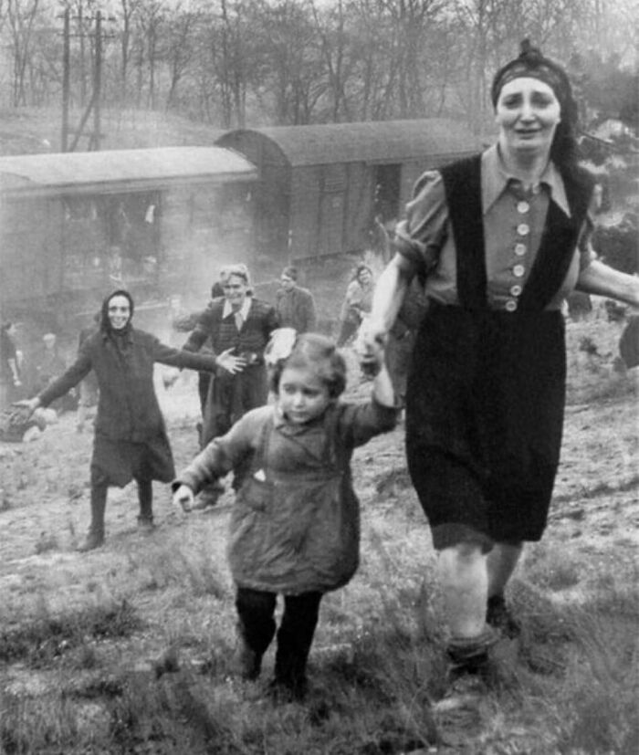 A Train Of Jewish Prisoners Intercepted By Allied Forces.