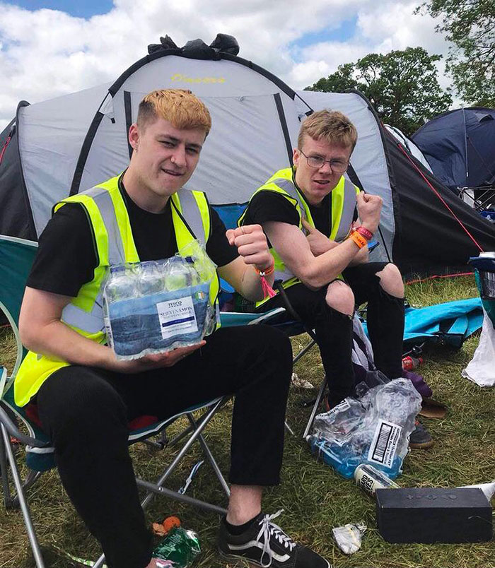 Snuck Into A Festival Using Bottles Of Water And A Hi-Vis Vests