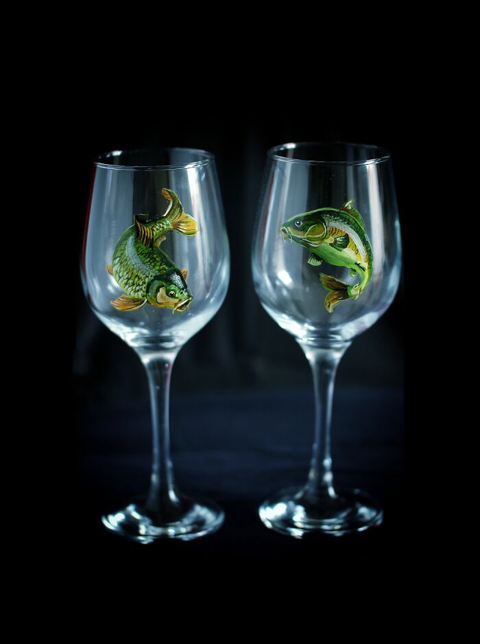 Glass Creatures - Amazing Realistic Animals Painted On Glasses (34 Pics)